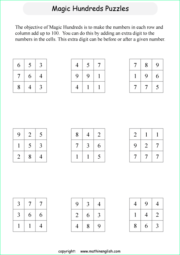 Printable math, logic and number puzzle for kids to boost math skills ...