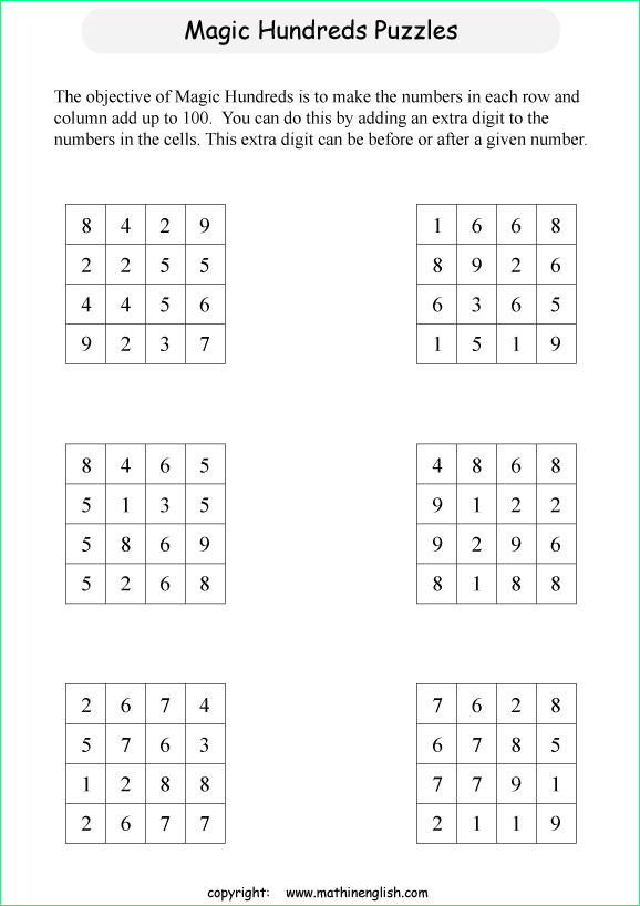 Printable math, logic and number puzzle for kids to boost math skills