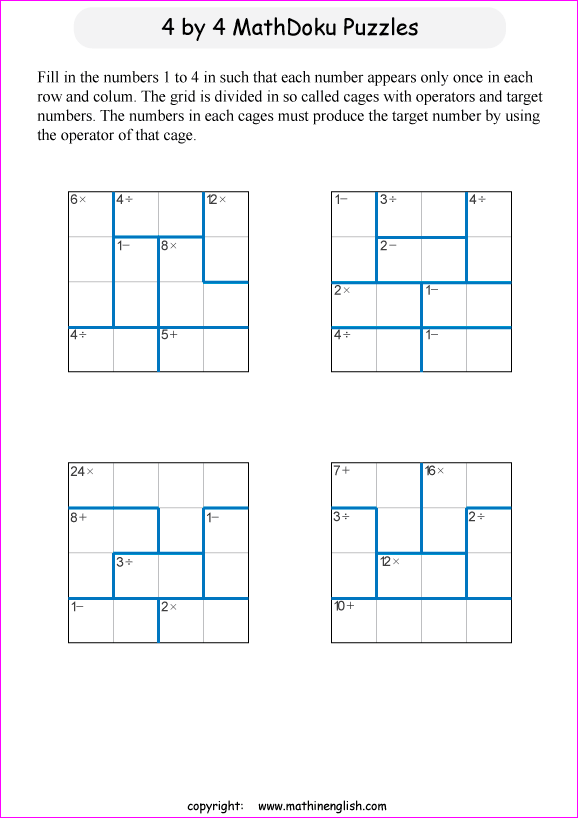Printable math, logic and number puzzle for kids to boost math skills ...