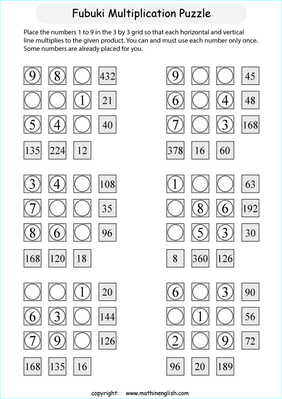 Printable math, logic and number puzzle for kids to boost math skills ...