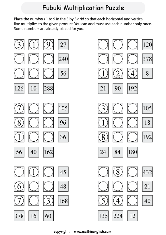 Printable math, logic and number puzzle for kids to boost math skills ...