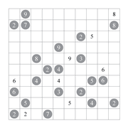 printable 10 by 10 Shikaku logic puzzle for kids