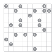 printable 10 by 10 Shikaku logic puzzle for kids