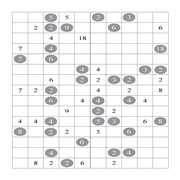 printable 10 by 15 Shikaku logic puzzle for kids