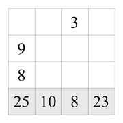 printable 10 by 4 Tenner grids math number and IQ puzzle for kids and math students