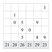 printable 10 by 6 Tenner grids math number and IQ puzzle for kids and math students