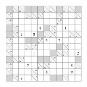 printable 12 by 12 Kakuro addition puzzle for kids