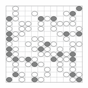 printable Japanese Masyu logic puzzle for kids and math students