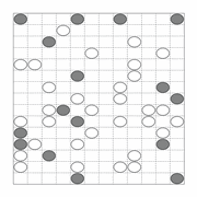 printable Japanese Masyu logic puzzle for kids and math students