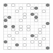 printable Japanese Masyu logic puzzle for kids and math students