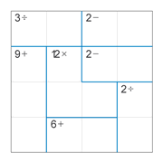 printable 4 by 4 mathdoku math operations puzzle for kids and math students