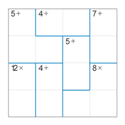 printable 4 by 4 mathdoku math operations puzzle for kids and math students