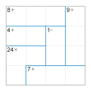 printable 4 by 4 mathdoku math operations puzzle for kids and math students