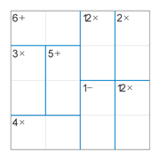 printable 4 by 4 mathdoku math operations puzzle for kids and math students