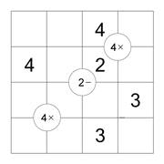 printable 4 by 4 Mathrix math calculation puzzle