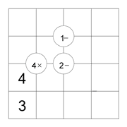 printable 4 by 4 Mathrix math calculation puzzle