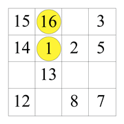 printable easy Hidato logic IQ puzzle for kids