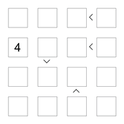 printable 4 by 4 More or Less math Sudoku for children