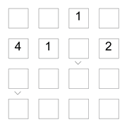 printable 4 by 4 More or Less math Sudoku for children