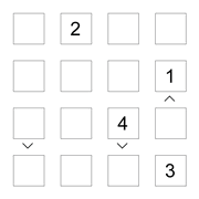 printable 4 by 4 More or Less math Sudoku for children