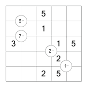 printable 5 by 5 Mathrix math calculation puzzle