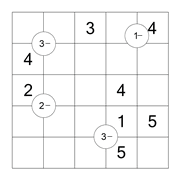 printable 5 by 5 Mathrix math calculation puzzle