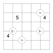 printable 5 by 5 Mathrix math calculation puzzle