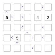 printable 5 by 5 More or Less math Sudoku for children