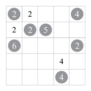 printable Shikaku logic puzzle for kids
