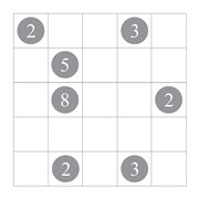 printable Shikaku logic puzzle for kids