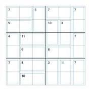 Sudoku - Your attention. Killer sudoku puzzle 6x6, easy