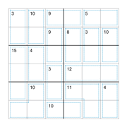 printable 6 by 6 Killer Sudoku math operations puzzle for kids and math students