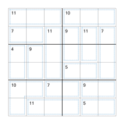 Un exemple de killer sudoku. Original images by Toon Spin (Toon81) (Own