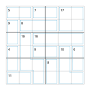 printable 6 by 6 Killer Sudoku math operations puzzle for kids and math students