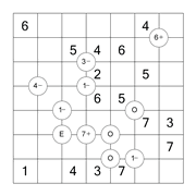 printable 7 by 7 Mathrix math calculation puzzle