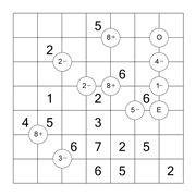 printable 7 by 7 Mathrix math calculation puzzle