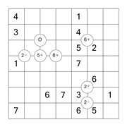 printable 7 by 7 Mathrix math calculation puzzle