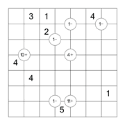 printable 7 by 7 Mathrix math calculation puzzle