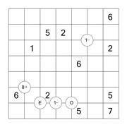 printable 7 by 7 Mathrix math calculation puzzle