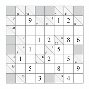 printable 8 by 8 Kakuro addition puzzle for kids