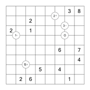 printable 8 by 8 Mathrix math calculation puzzle