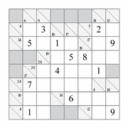 printable 8 by 8 Kakuro addition puzzle for kids