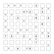 printable 8 by 8 More or Less math Sudoku for children