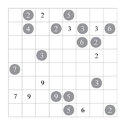 printable 8 by 8 Shikaku logic puzzle for kids