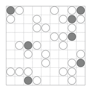 printable Japanese Masyu logic puzzle for kids and math students