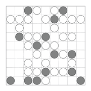 printable Japanese Masyu logic puzzle for kids and math students