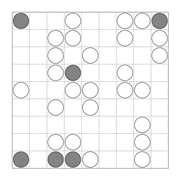 printable Japanese Masyu logic puzzle for kids and math students