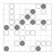 printable Japanese Masyu logic puzzle for kids and math students