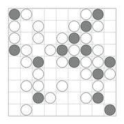 printable Japanese Masyu logic puzzle for kids and math students