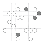 printable Japanese Masyu logic puzzle for kids and math students